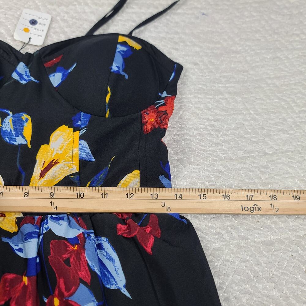 Band of Gypsies black floral maxi dress Size Medium resortwear vacation party - Picture 7 of 10